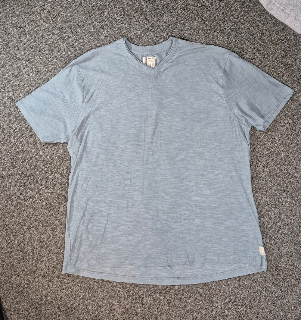 Colour Alexander Julian Mens 2X Blue Slub Cotton V-Neck T-Shirt NWOT Casual